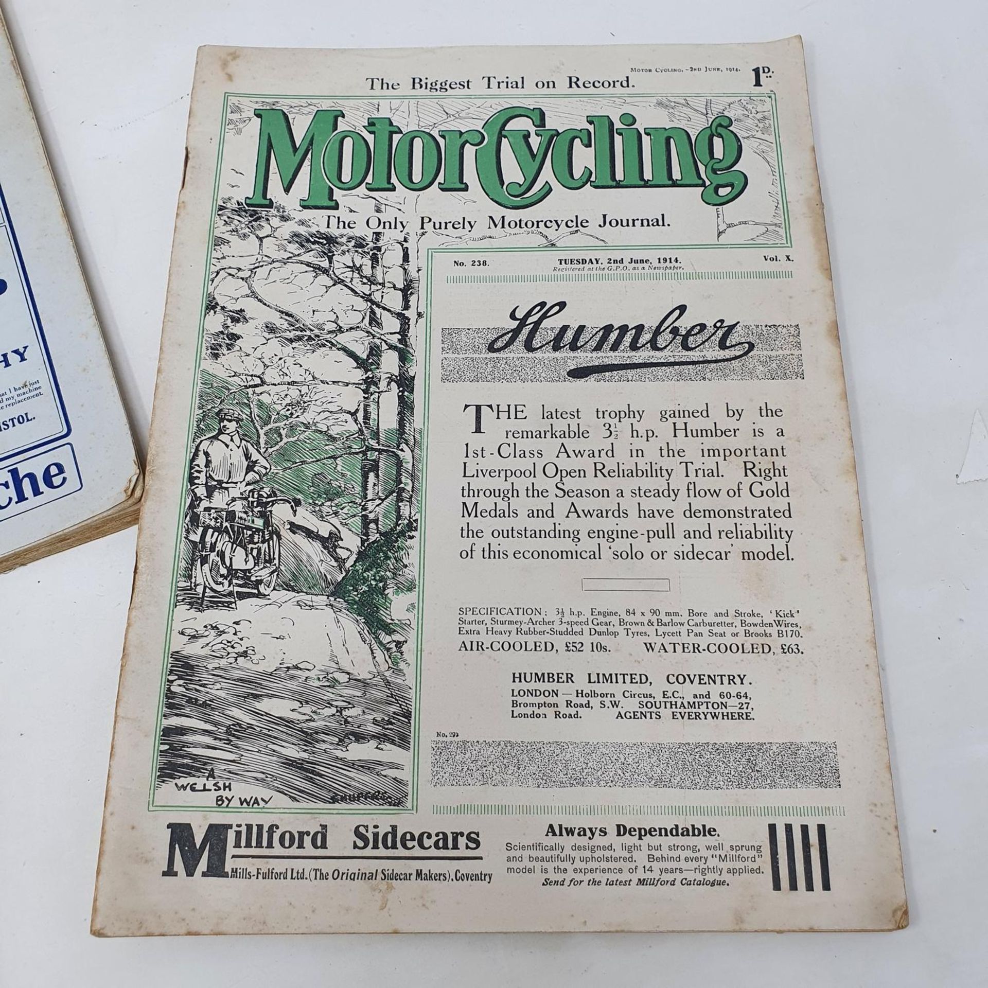 A group of ten 1914 magazines, including The Motor Cycle and Motor Cycling, including featuring Eric - Image 2 of 11