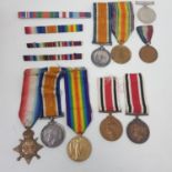 A pair of WWI medals, awarded to 165817 Gnr A R Williams RA, a 1914-15 trio, re-named, Star blank,