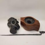 A gas mask and other items (qty)