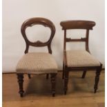 A set of four 19th century mahogany balloon back dining chairs, and a set of four 19th century