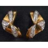 A pair of 18ct gold and diamond earrings