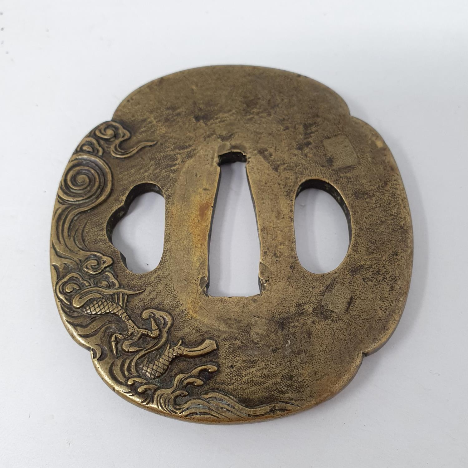 A Japanese pierced bronze tsuba, 6 cm wide - Image 2 of 2