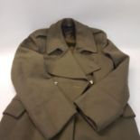 A Fininghams Trench coat and other military uniforms (2 boxes)