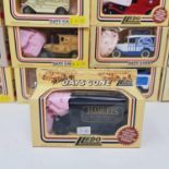 A Lledo Days Gone model van, Hamleys Toys and 71 others Lldeo vans, all boxed (box) Part of a single