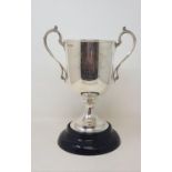 An Edwardian silver two handled trophy cup, The Portman Hunt Cup 1921, Sheffield 1905, 25.0 ozt,