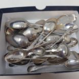 Assorted silver tea and other spoons, various dates and makers, 9.5 ozt