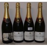 Four bottles of Bollinger Champagne (4) Thanks for the email You can book a phone bid on any lot