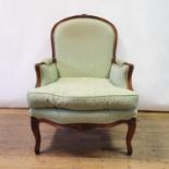 A 19th century style mahogany armchair, by Chris Wood, upholstered by King Combes of London