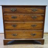 A 19th century mahogany chest, having four graduated drawers, on bracket feet, 80 cm wide