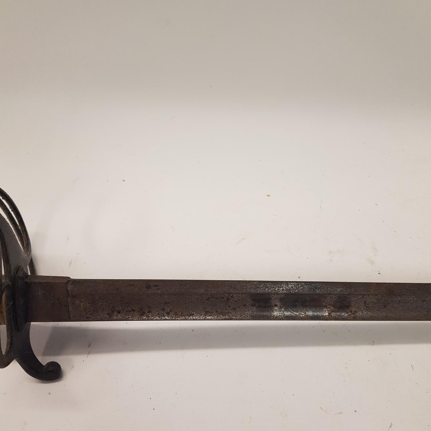 A 19th century sword, with a wire bound fishskin grip, 97 cm - Image 7 of 10