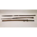 A Japanese katana, 90 cm and two spears (3)