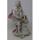 A Derby porcelain figure, John Milton, 28 cm high Report by JS One of the fingers is off but we have