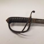 A 19th century sword, with a wire bound fishskin grip, 97 cm