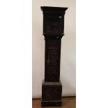 A 19th century carved oak longcase clock case, 208 cm high Has ben shed stored but structurally
