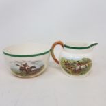 A Copeland Spode tea set, decorated hunting scenes, a print of two tiger cubs and other items (qty)