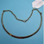 A 9ct gold crescent shaped necklace, 22 g