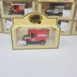 A Lledo Promotional model van, Eason & Son Aeroplane Service Van and 63 others Lledo vans, all boxed