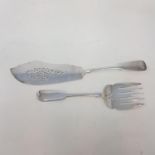 A pair of silver fish servers, London 1897, 9.4 ozt