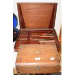 An early 20th century mahogany travelling artist's easel, 47 cm wide, and a 19th century mahogany