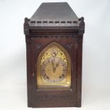 A longcase clock movement, an oak mantel clock, various clock parts, and other items (2 boxes)