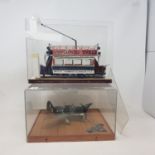 A scale model of a Bristol Tramcars, Gauge 1 tram, a Model of a Fairey Firefly Mk1, and various