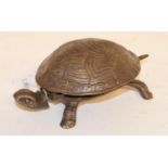 A modern cast metal novelty bell in the form of a tortoise, 18 cm wide This item is 20th/21st