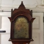 A longcase clock, the 34 cm arched square brass dial, signed Wm. Gerrish, Bristol, with Roman