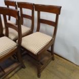 A set of five 19th century mahogany bar back dining chairs
