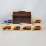 A Lledo Promotional model van set, Schneiders , with wooden display self and 45 others Lldeo vans,