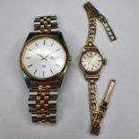 A 9ct gold lady's Rotary wristwatch, and a gentleman's Seiko wristwatch Both watches not running