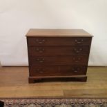 A 19th century mahogany chest, of four drawers, on bracket feet, 111 cm wide