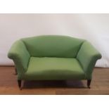 An early 20th century drop end sofa, on mahogany legs, 145 cm wide, a mahogany shield back chair (2)