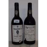 A bottle of Warre's vintage port, 1975, and a bottle of Graham's vintage port, 1983 (2) Wax seals in