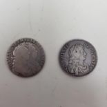 A William & Mary half crown, 1689, and a Charles II half crown, 1670 (2)