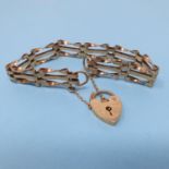A 9ct gold bracelet, with padlock clasp, 8.4 g