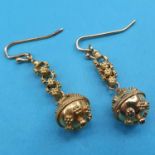 A pair of 18ct gold drop earrings