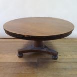 A 19th century rosewood breakfast table, 136 cm