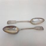 Three silver fiddle pattern tablespoons, initialled, other items of silver, 13.0 ozt, tea knives and