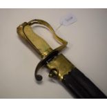 An early 19th century fighting sabre, with an ivory handle (chipped) and lion mask pommel, in a