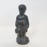 A 19th century bronze allegorical figure of autumn, 12 cm high