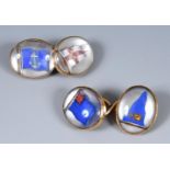 A pair of 18ct gold and Essex crystal cufflinks