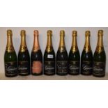 Eight various bottles of Lanson Champagne (8)