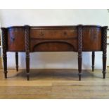 A 19th century Scottish mahogany sideboard, having central two drawers, flanked by deep drawer and