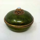 A Continental silver gilt coloured metal and enamel box and cover, 7.5 cm diameter Report by RB