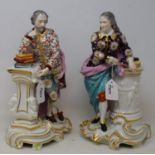 A pair of Samson porcelain figures, Shakespeare and Milton By RB Milton cracked