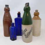 An early 20th century stoneware, bottle stamped Vallance Sidmouth, various glass and stoneware