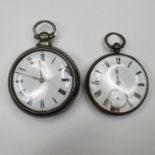 A Victorian silver pair cased pocket watch, London 1840, and an open face pocket watch