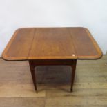 A 19th century mahogany and satinwood crossbanded Pembroke table, 100 cm wide