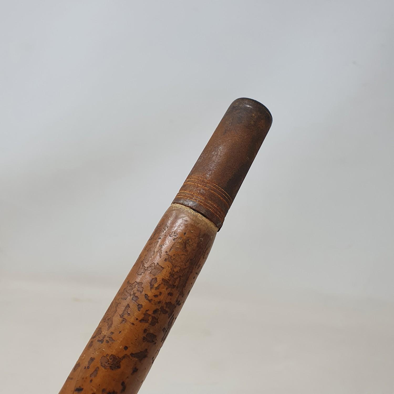 A late 17th/early 18th century walking stick, with a carved ivory pique decorated handle, on a - Image 4 of 8