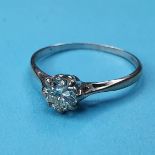 A white gold and solitaire diamond ring, ring size L No visible inclusion to the naked eye, no
